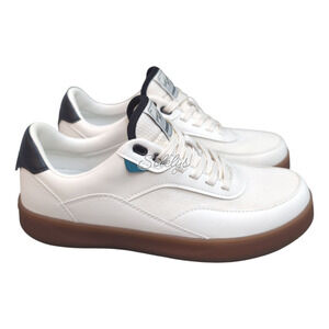 Vessi Courtside Classic Mens 8 Off White Black Waterproof Casual Lace Up Sneaker